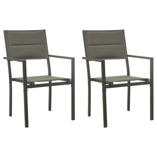 Tuinstoelen 2 st textileen en staal grijs en antracietkleurig is nu te koop bij PeponiXL, paradijselijk wonen!