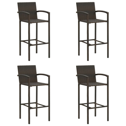 Barkrukken 4 st poly rattan bruin is nu te koop bij PeponiXL, paradijselijk wonen!