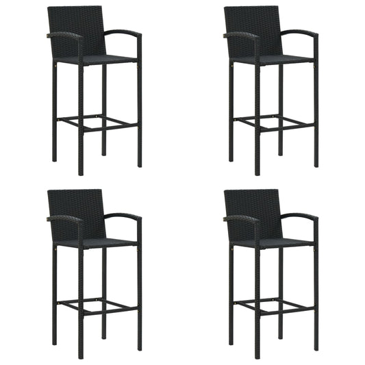 Barkrukken 4 st poly rattan zwart is nu te koop bij PeponiXL, paradijselijk wonen!
