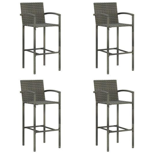 Barkrukken 4 st poly rattan grijs is nu te koop bij PeponiXL, paradijselijk wonen!