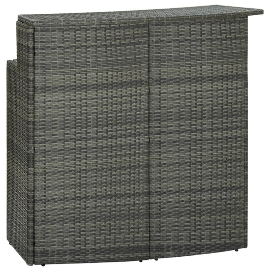 Tuinbartafel 120x55x110 cm poly rattan grijs is nu te koop bij PeponiXL, paradijselijk wonen!