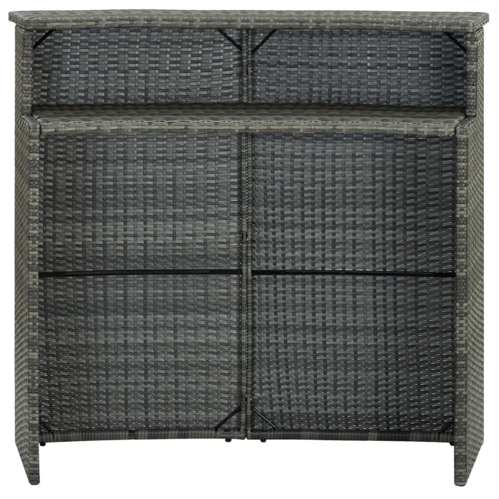 Tuinbartafel 120x55x110 cm poly rattan grijs is nu te koop bij PeponiXL, paradijselijk wonen!