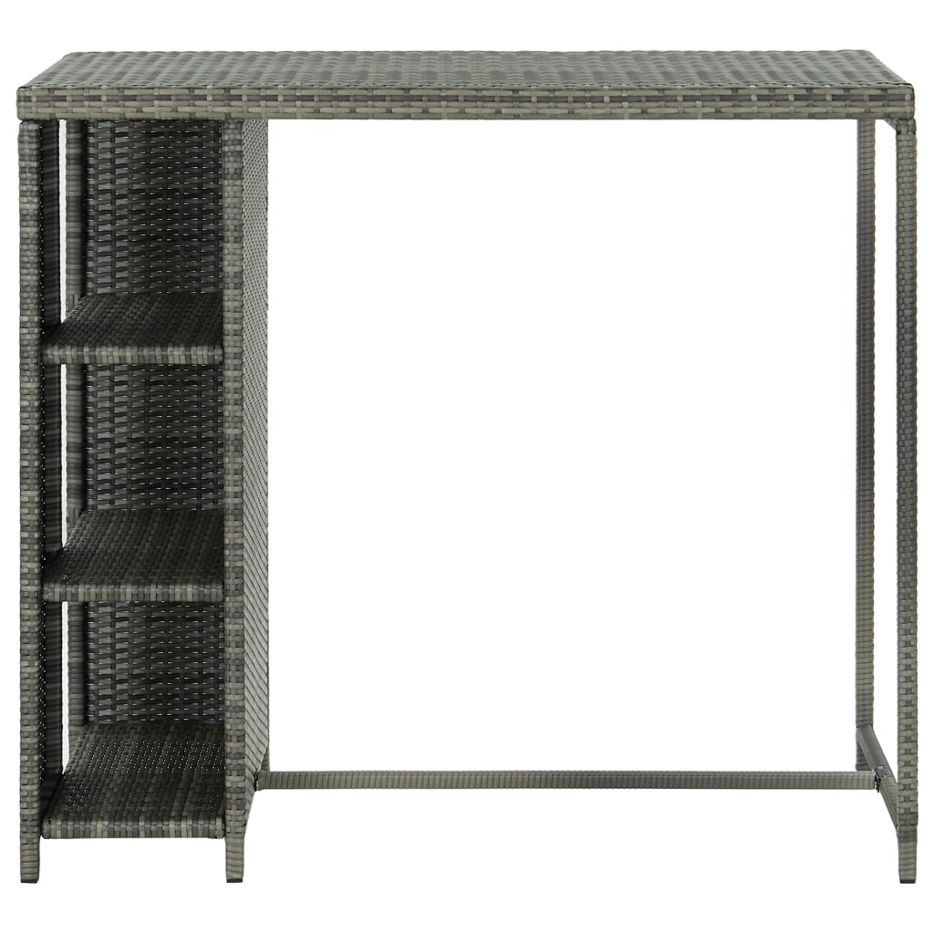 Bartafel met opbergrek 120x60x110 cm poly rattan grijs is nu te koop bij PeponiXL, paradijselijk wonen!