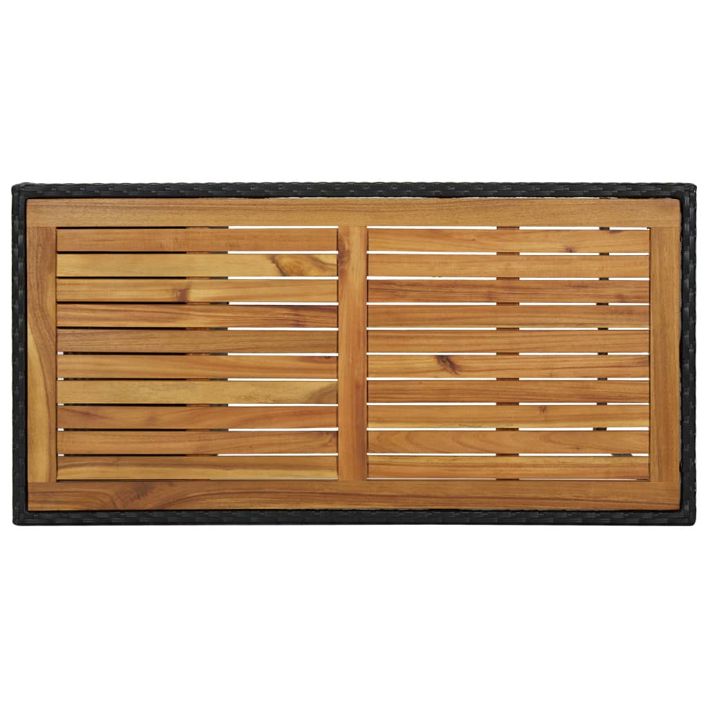 Bartafel met opbergrek 120x60x110 cm poly rattan zwart is nu te koop bij PeponiXL, paradijselijk wonen!