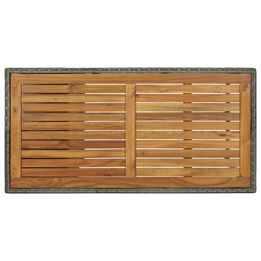 Bartafel met opbergrek 120x60x110 cm poly rattan grijs is nu te koop bij PeponiXL, paradijselijk wonen!