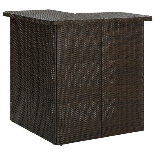 Hoekbartafel 100x50x105 cm poly rattan bruin is nu te koop bij PeponiXL, paradijselijk wonen!