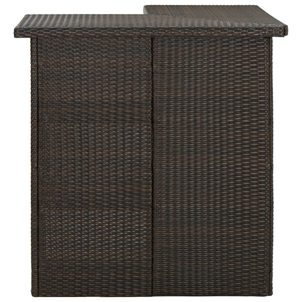 Hoekbartafel 100x50x105 cm poly rattan bruin is nu te koop bij PeponiXL, paradijselijk wonen!