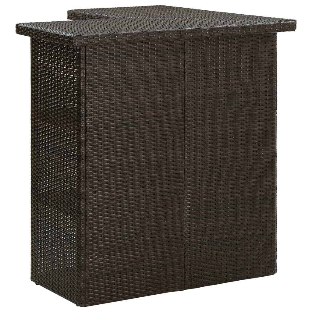 Hoekbartafel 100x50x105 cm poly rattan bruin is nu te koop bij PeponiXL, paradijselijk wonen!
