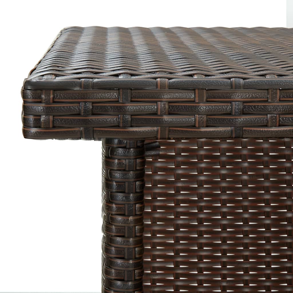 Hoekbartafel 100x50x105 cm poly rattan bruin is nu te koop bij PeponiXL, paradijselijk wonen!