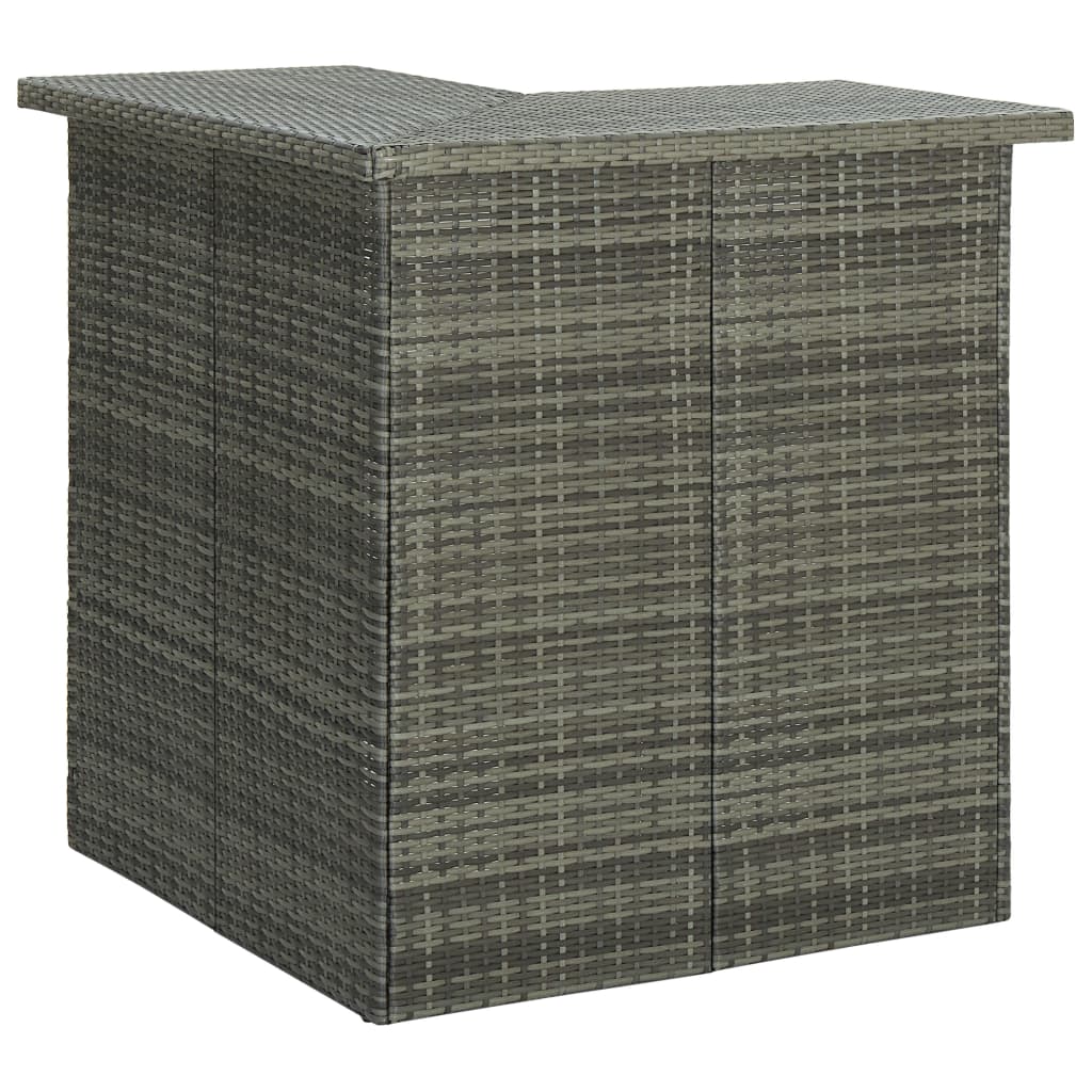 Hoekbartafel 100x50x105 cm poly rattan grijs is nu te koop bij PeponiXL, paradijselijk wonen!