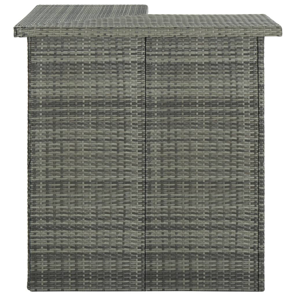 Hoekbartafel 100x50x105 cm poly rattan grijs is nu te koop bij PeponiXL, paradijselijk wonen!