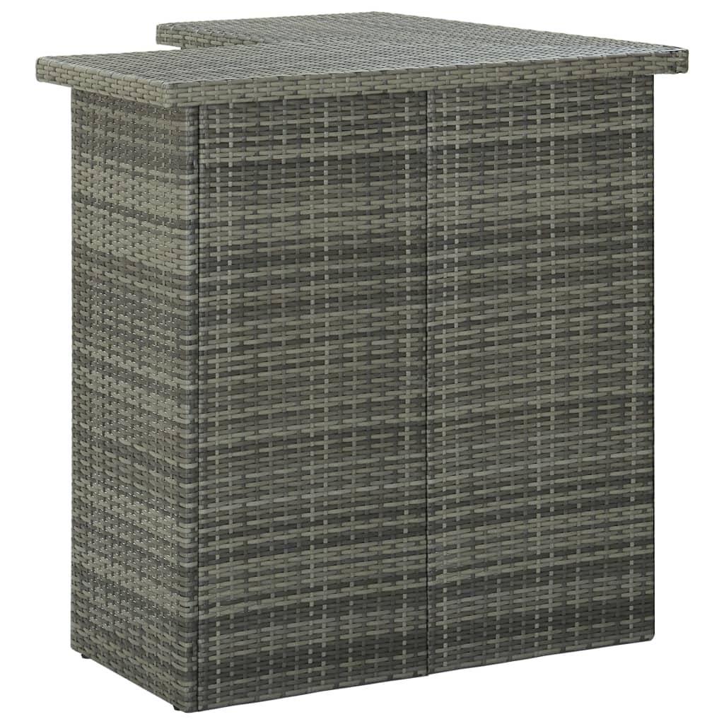 Hoekbartafel 100x50x105 cm poly rattan grijs is nu te koop bij PeponiXL, paradijselijk wonen!