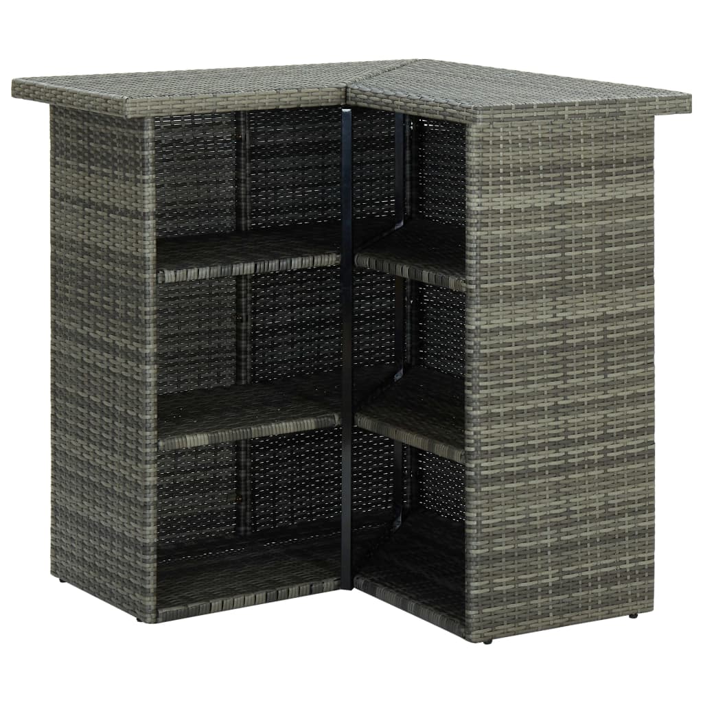 Hoekbartafel 100x50x105 cm poly rattan grijs is nu te koop bij PeponiXL, paradijselijk wonen!
