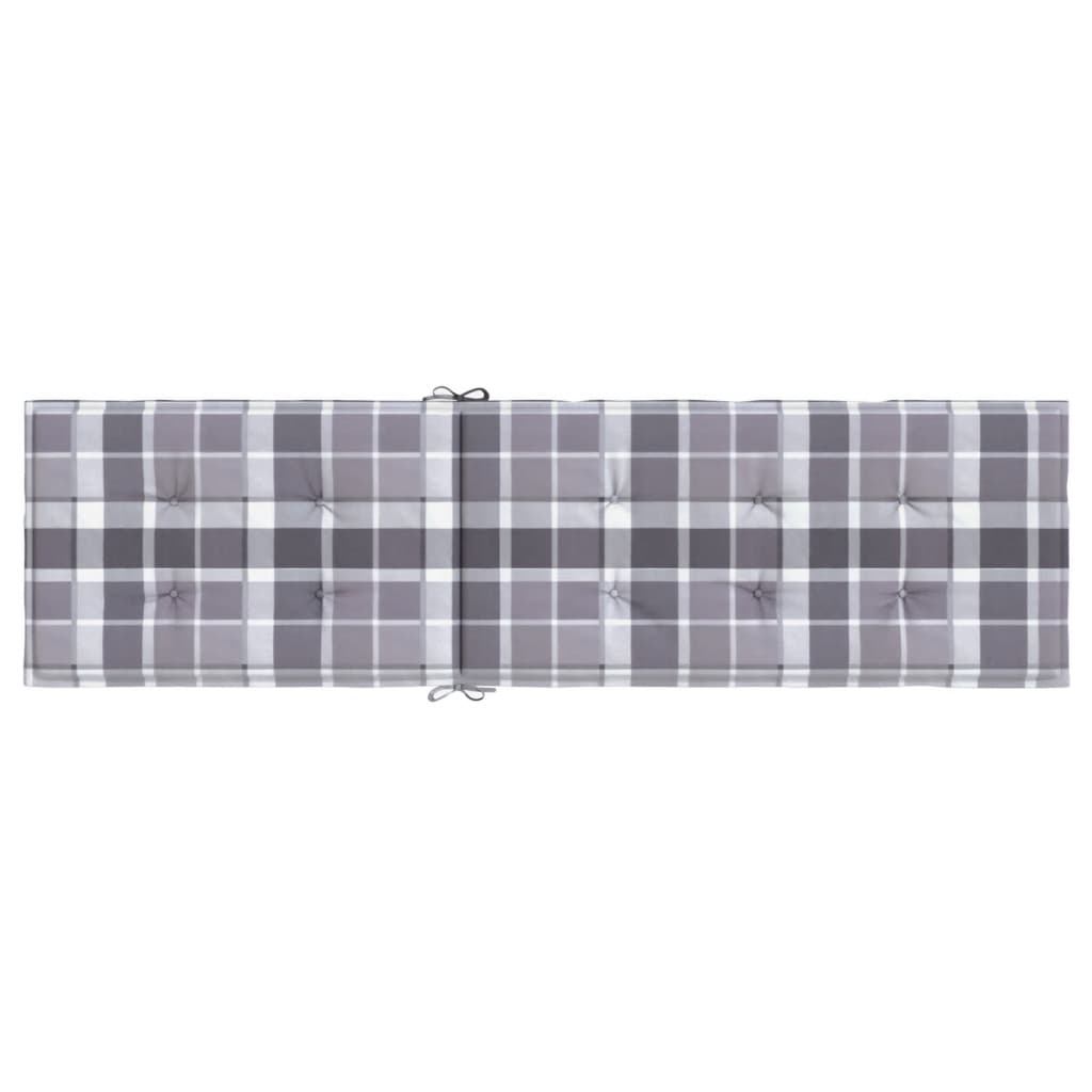 Terrasstoelkussen ruitpatroon (75+105)x50x4 cm grijs is nu te koop bij PeponiXL, paradijselijk wonen!