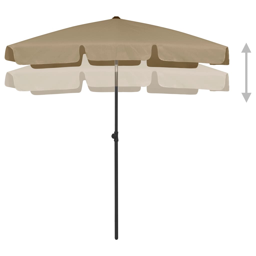 Strandparasol 180x120 cm taupe is nu te koop bij PeponiXL, paradijselijk wonen!