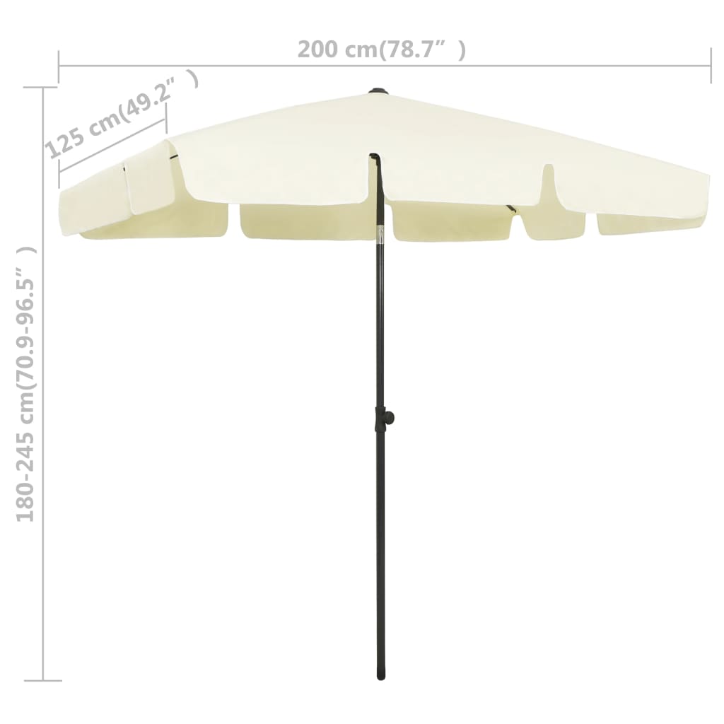 Strandparasol 200x125 cm zandgeel is nu te koop bij PeponiXL, paradijselijk wonen!