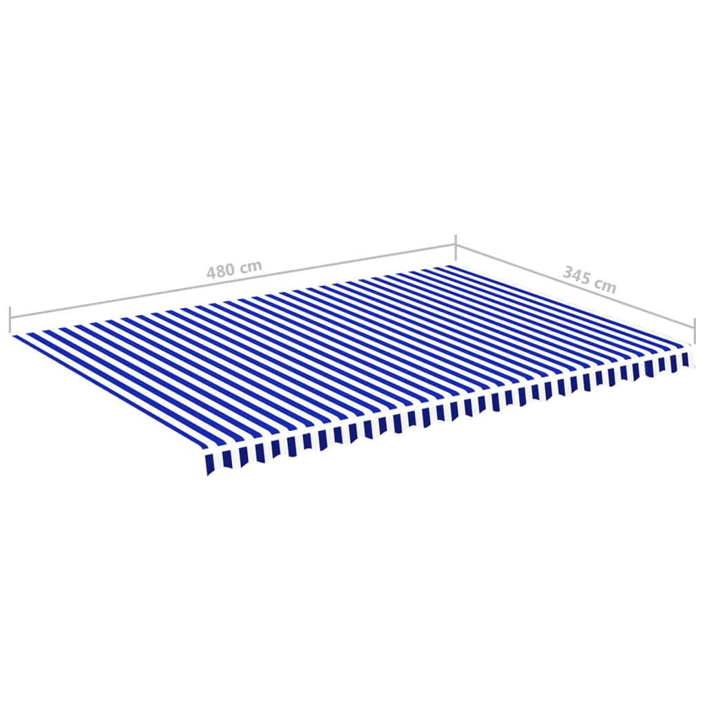 Vervangingsdoek voor luifel 5x3,5 m blauw en wit is nu te koop bij PeponiXL, paradijselijk wonen!