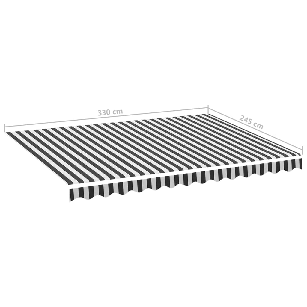 Vervangingsdoek voor luifel 3,5x2,5 m antracietkleurig en wit is nu te koop bij PeponiXL, paradijselijk wonen!