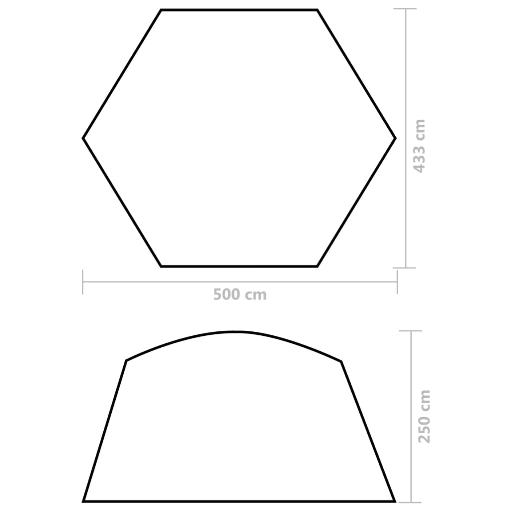 Zwembadtent 500x433x250 cm stof grijs is nu te koop bij PeponiXL, paradijselijk wonen!