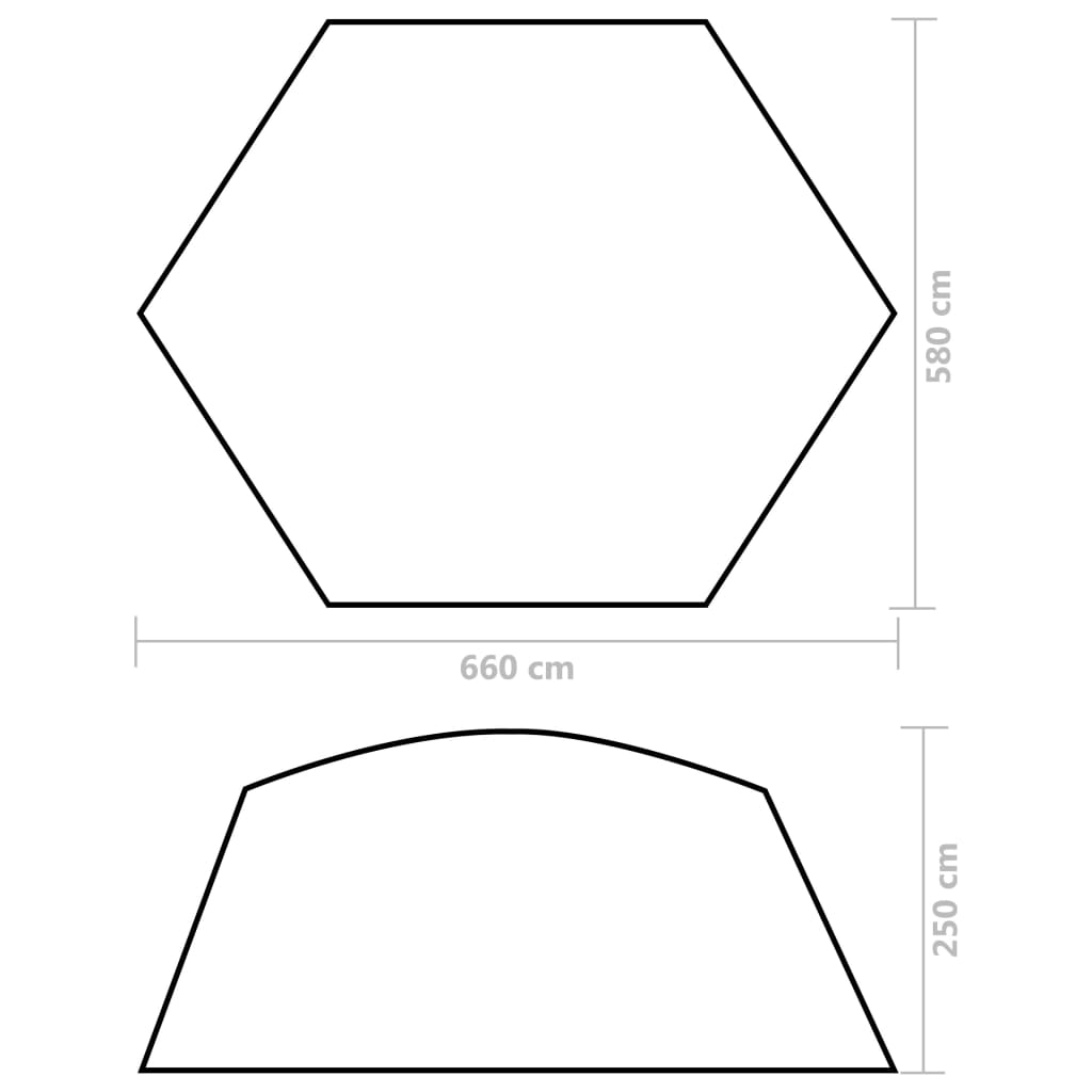 Zwembadtent 660x580x250 cm stof grijs is nu te koop bij PeponiXL, paradijselijk wonen!