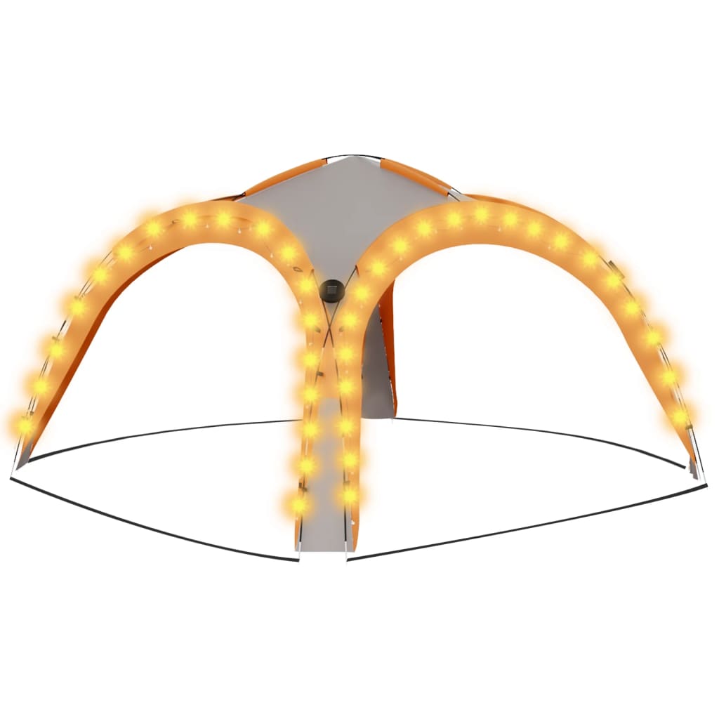 Partytent met LED en 4 zijwanden 3,6x3,6x2,3 m grijs en oranje is nu te koop bij PeponiXL, paradijselijk wonen!