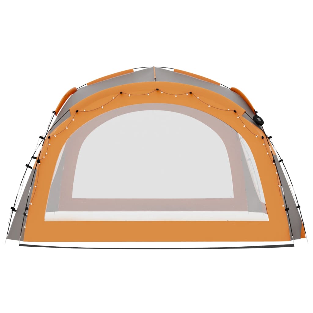 Partytent met LED en 4 zijwanden 3,6x3,6x2,3 m grijs en oranje is nu te koop bij PeponiXL, paradijselijk wonen!