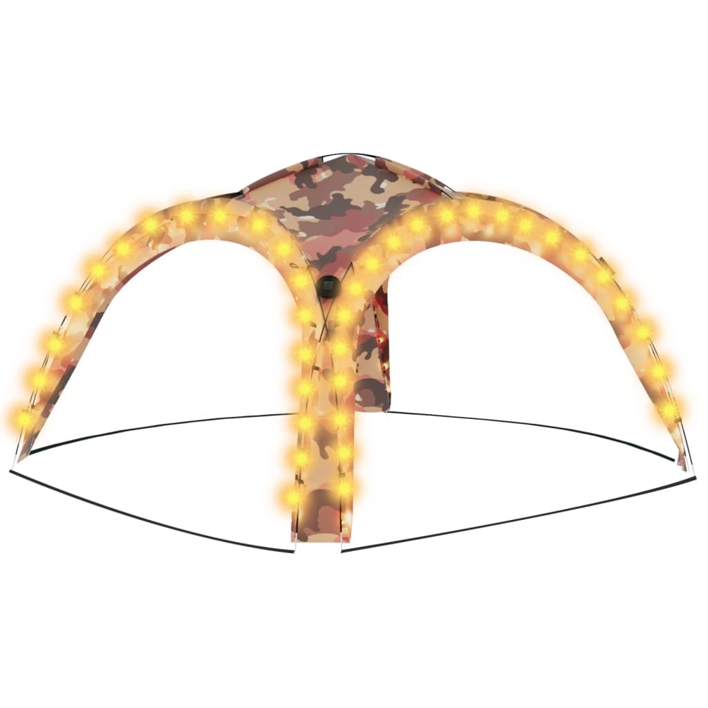 Partytent met LED en 4 zijwanden 3,6x3,6x2,3 m camouflage is nu te koop bij PeponiXL, paradijselijk wonen!