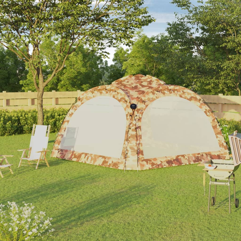 Partytent met LED en 4 zijwanden 3,6x3,6x2,3 m camouflage is nu te koop bij PeponiXL, paradijselijk wonen!