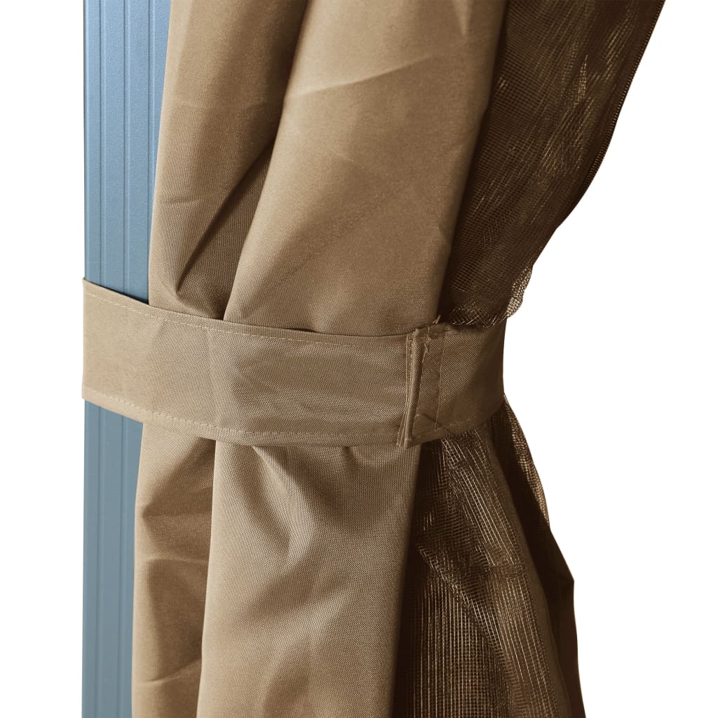 Prieel met gordijn 300x300 cm aluminium taupe is nu te koop bij PeponiXL, paradijselijk wonen!