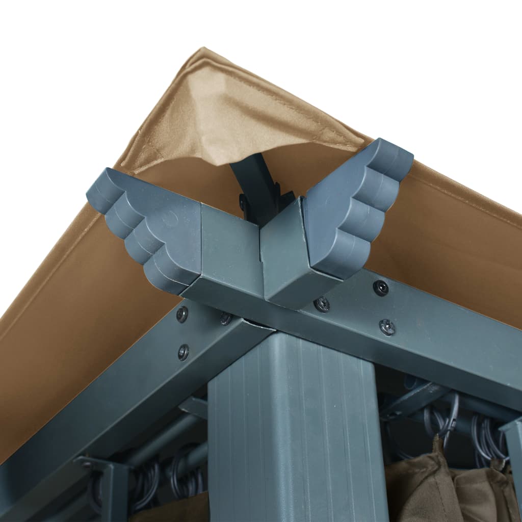 Prieel met gordijn 300x300 cm aluminium taupe is nu te koop bij PeponiXL, paradijselijk wonen!