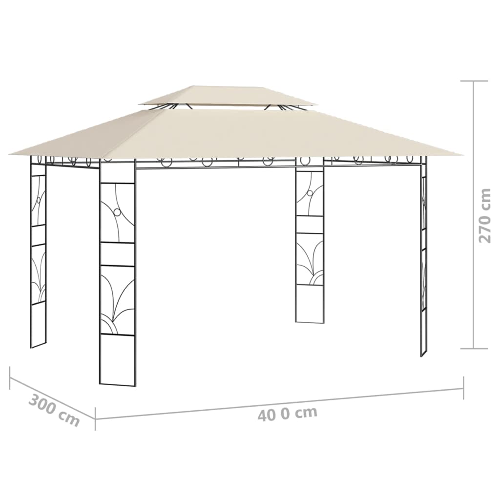 Prieel 160 g/m² 4x3x2,7 m crèmekleurig is nu te koop bij PeponiXL, paradijselijk wonen!