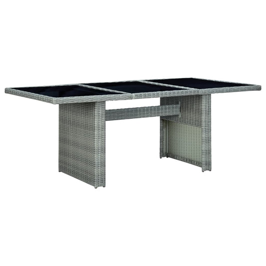 Tuintafel poly rattan en gehard glas lichtgrijs is nu te koop bij PeponiXL, paradijselijk wonen!