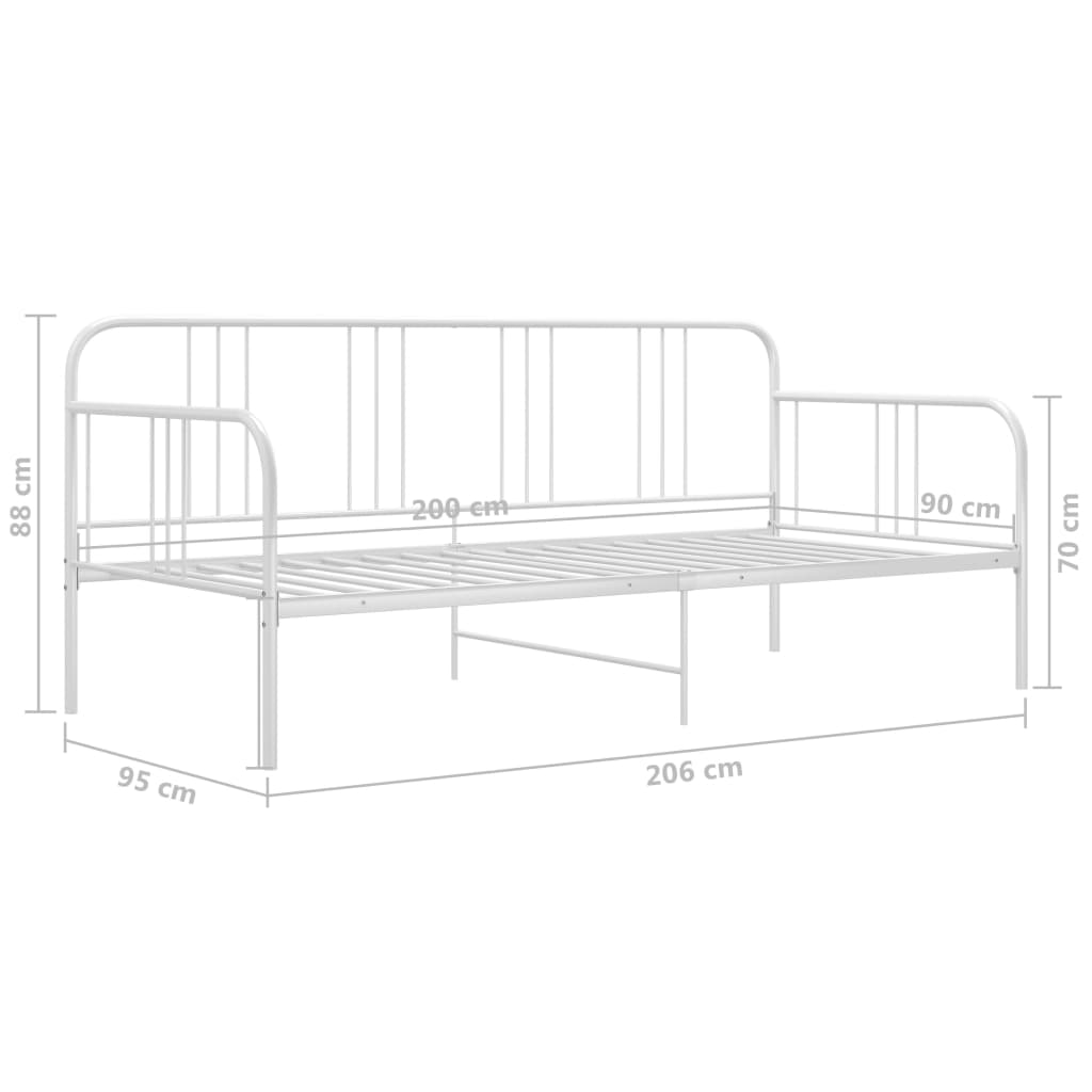 Slaapbank metaal wit 90x200 cm is nu te koop bij PeponiXL, paradijselijk wonen!