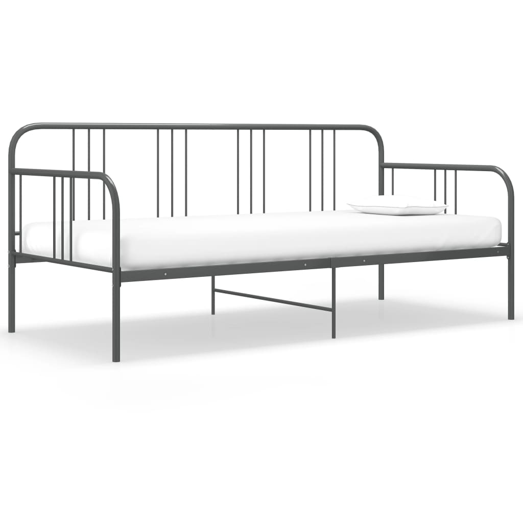 Slaapbank metaal grijs 90x200 cm is nu te koop bij PeponiXL, paradijselijk wonen!