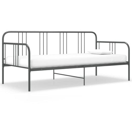 Slaapbank metaal grijs 90x200 cm is nu te koop bij PeponiXL, paradijselijk wonen!