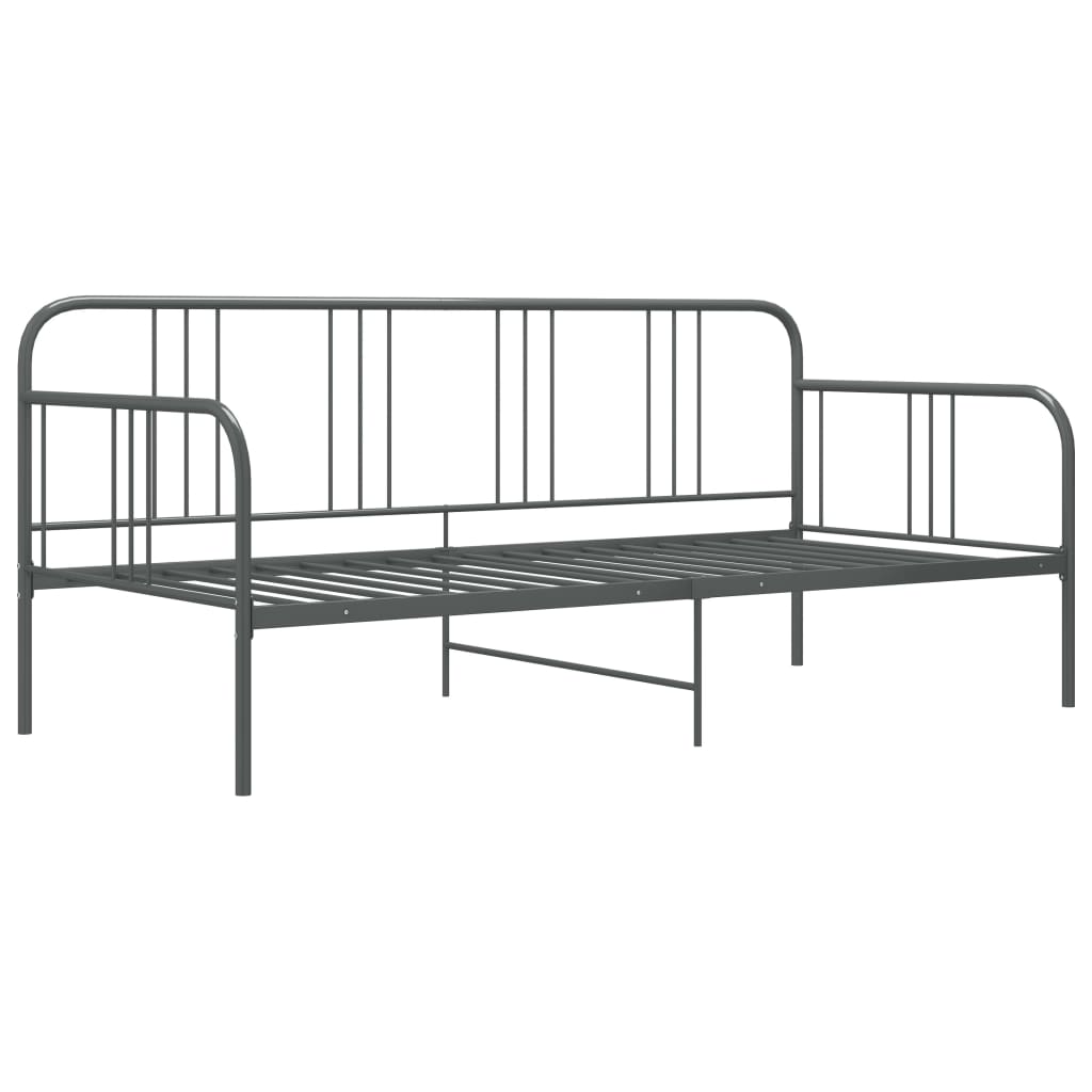 Slaapbank metaal grijs 90x200 cm is nu te koop bij PeponiXL, paradijselijk wonen!