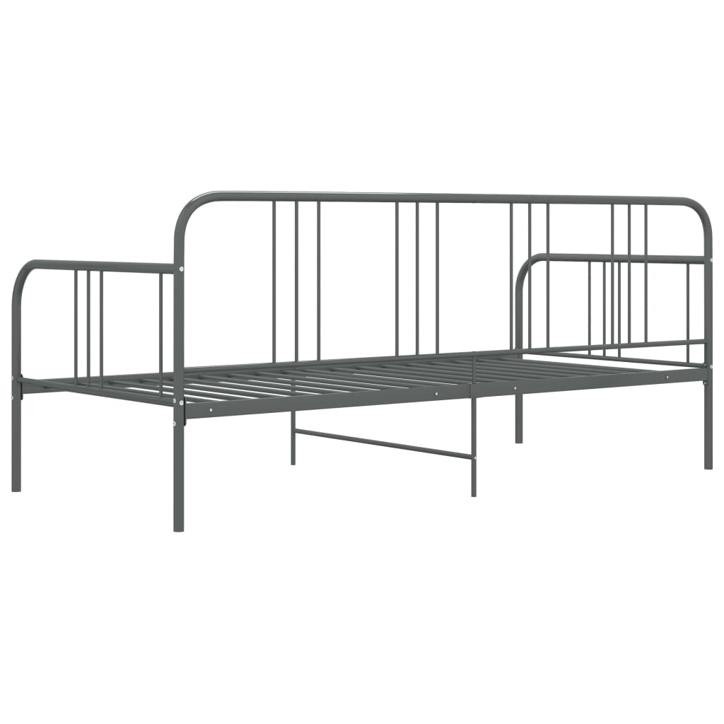 Slaapbank metaal grijs 90x200 cm is nu te koop bij PeponiXL, paradijselijk wonen!