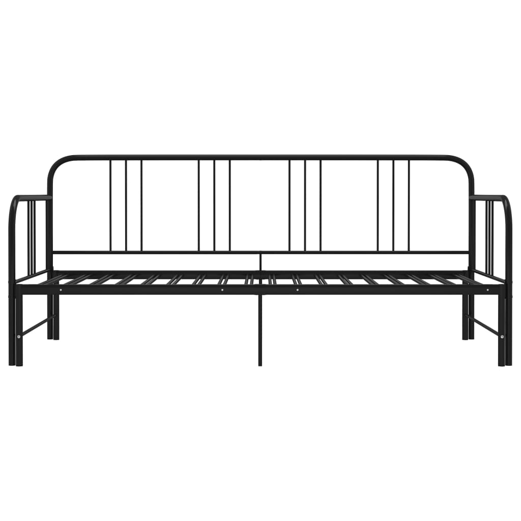 Slaapbank uittrekbaar metaal zwart 90x200 cm is nu te koop bij PeponiXL, paradijselijk wonen!