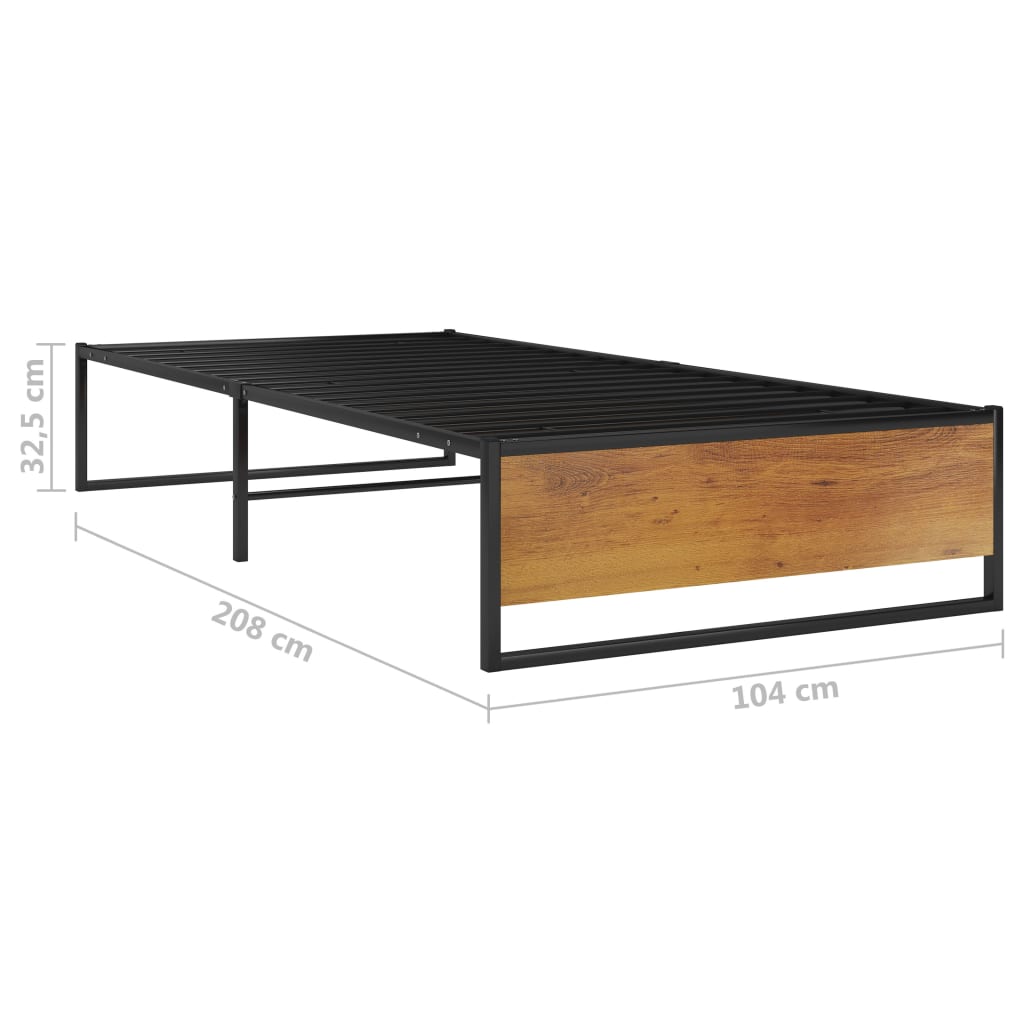 Bedframe metaal zwart 100x200 cm is nu te koop bij PeponiXL, paradijselijk wonen!