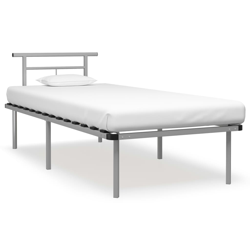 Bedframe metaal grijs 90x200 cm is nu te koop bij PeponiXL, paradijselijk wonen!