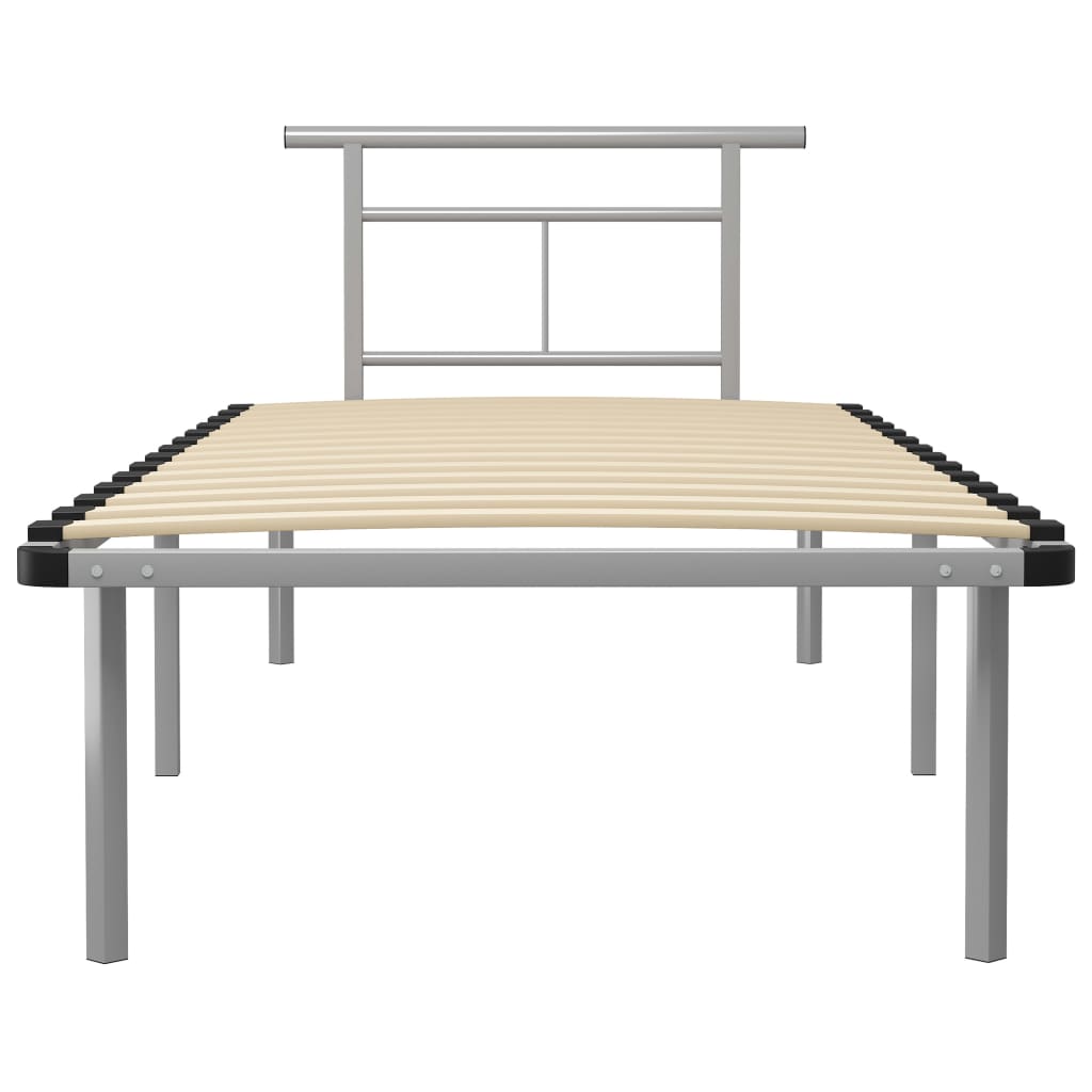 Bedframe metaal grijs 90x200 cm is nu te koop bij PeponiXL, paradijselijk wonen!