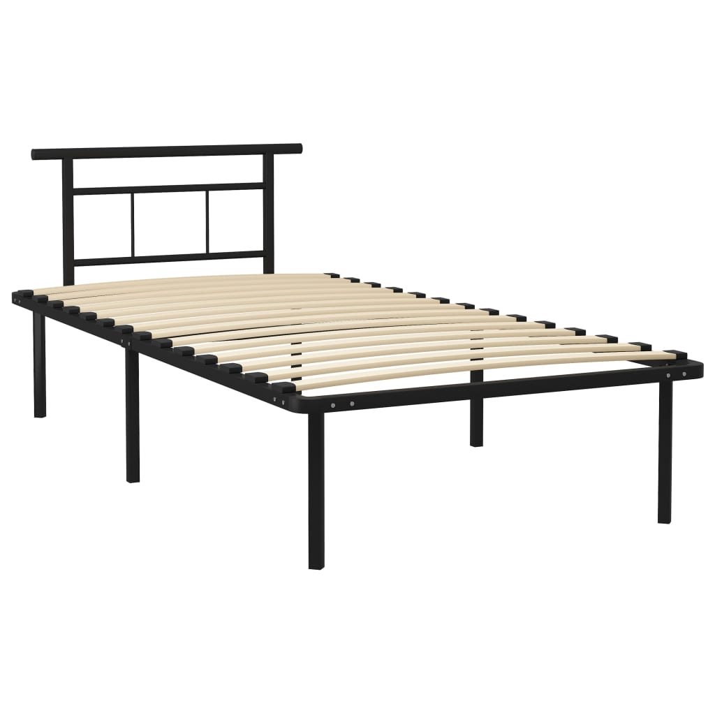 Bedframe metaal zwart 100x200 cm is nu te koop bij PeponiXL, paradijselijk wonen!