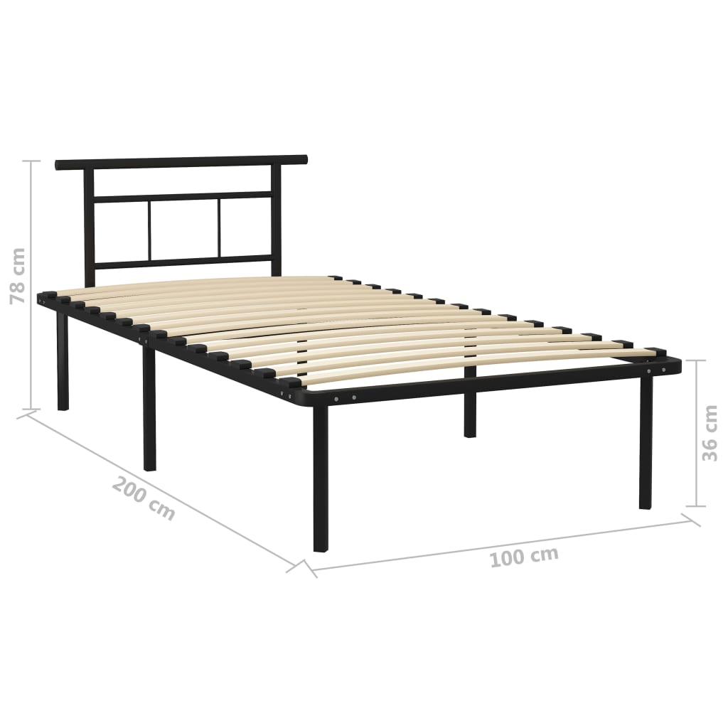 Bedframe metaal zwart 100x200 cm is nu te koop bij PeponiXL, paradijselijk wonen!
