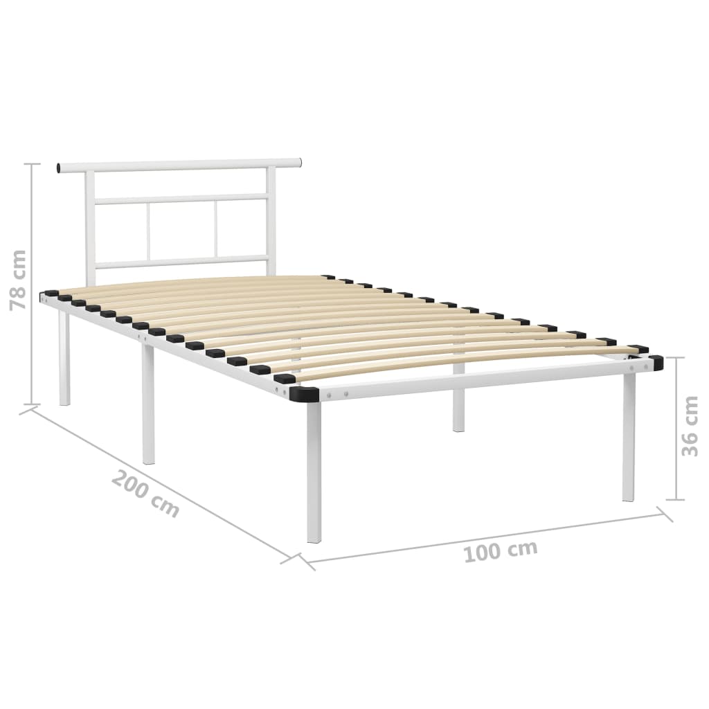Bedframe metaal wit 100x200 cm is nu te koop bij PeponiXL, paradijselijk wonen!