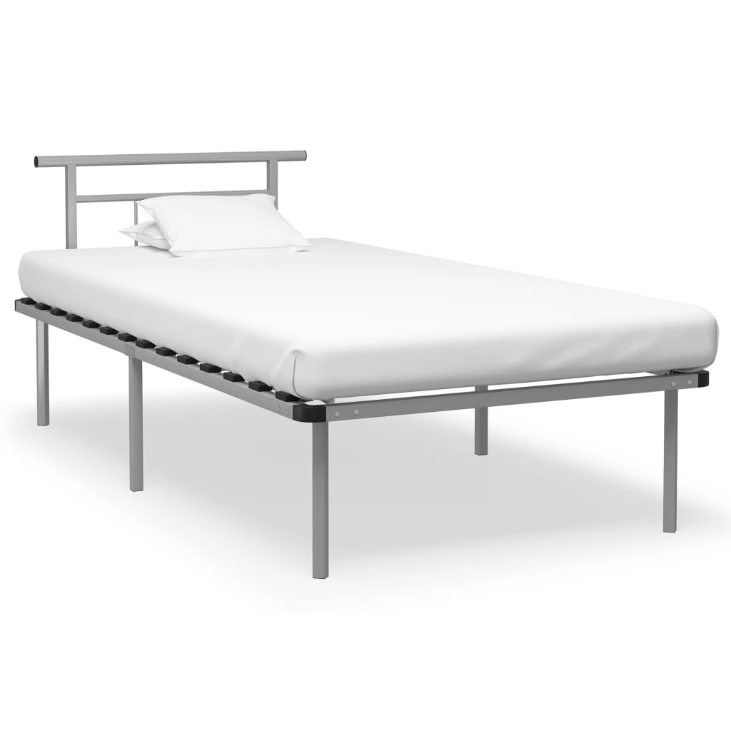 Bedframe metaal grijs 100x200 cm is nu te koop bij PeponiXL, paradijselijk wonen!