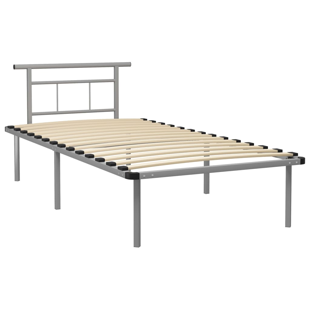 Bedframe metaal grijs 100x200 cm is nu te koop bij PeponiXL, paradijselijk wonen!
