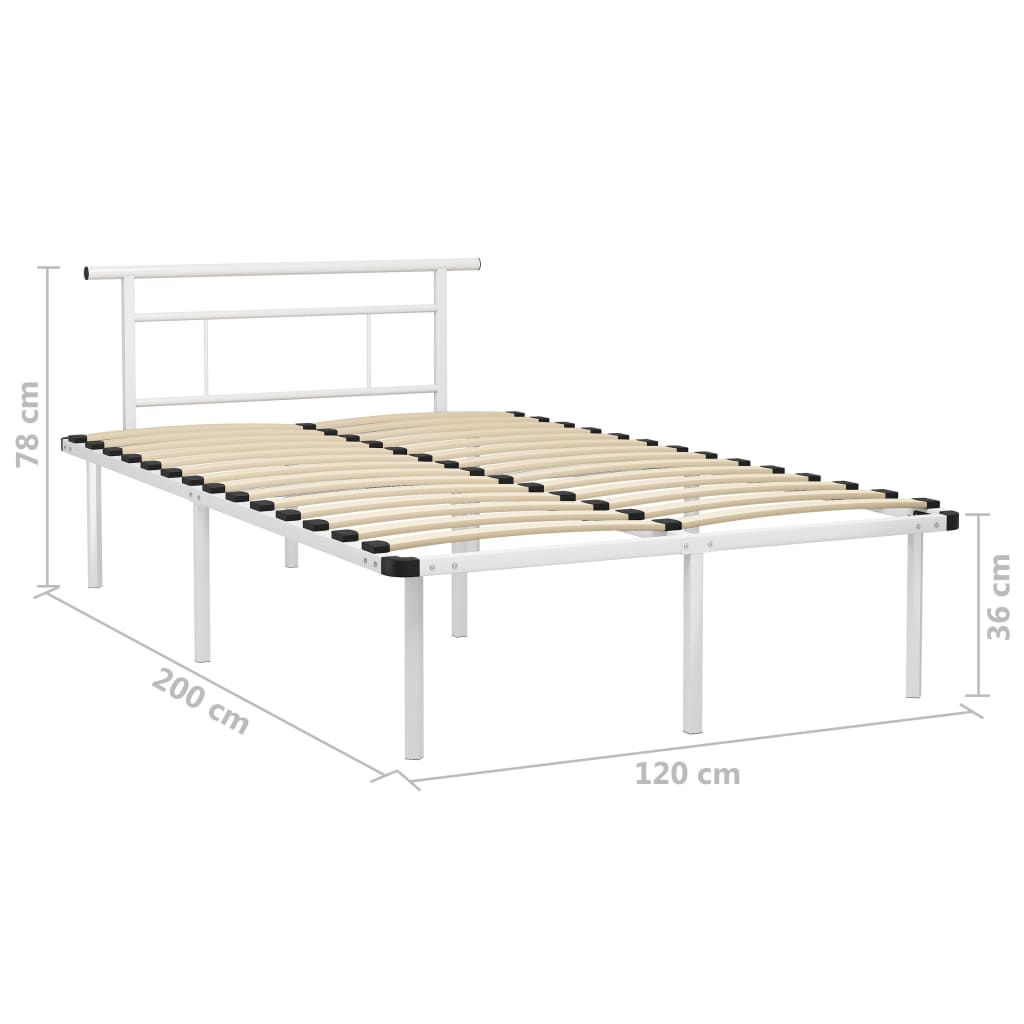 Bedframe metaal wit 120x200 cm is nu te koop bij PeponiXL, paradijselijk wonen!
