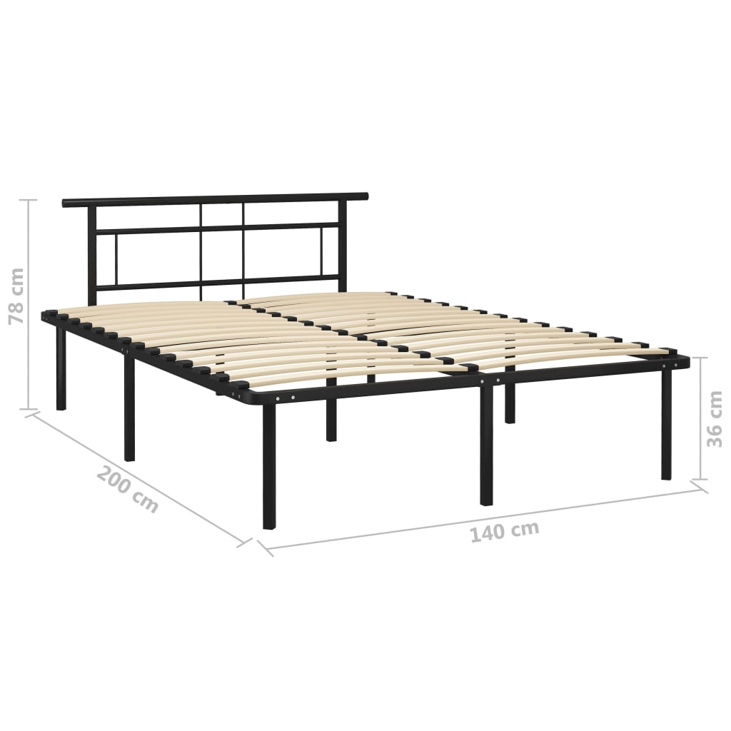 Bedframe metaal zwart 140x200 cm is nu te koop bij PeponiXL, paradijselijk wonen!