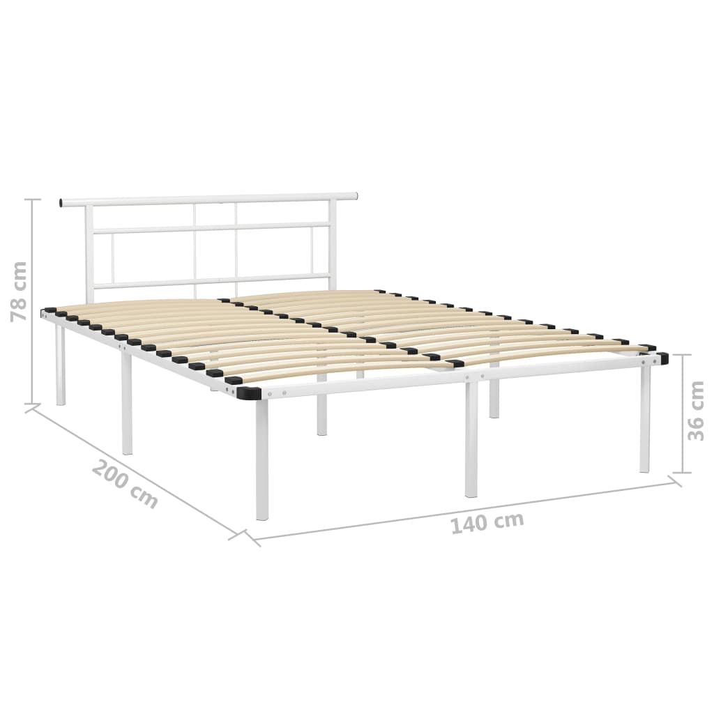 Bedframe metaal wit 140x200 cm is nu te koop bij PeponiXL, paradijselijk wonen!