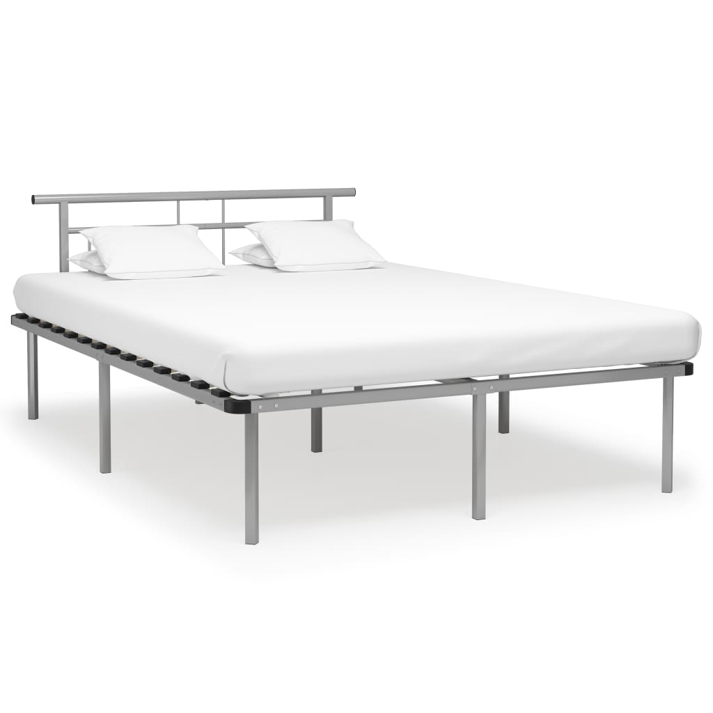 Bedframe zonder matras metaal grijs 140x200 cm is nu te koop bij PeponiXL, paradijselijk wonen!